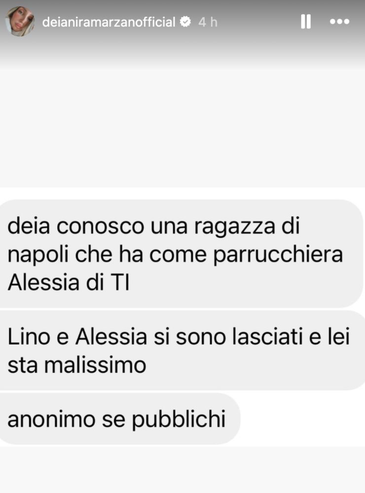 temptation island segnalazione su lino e alessia