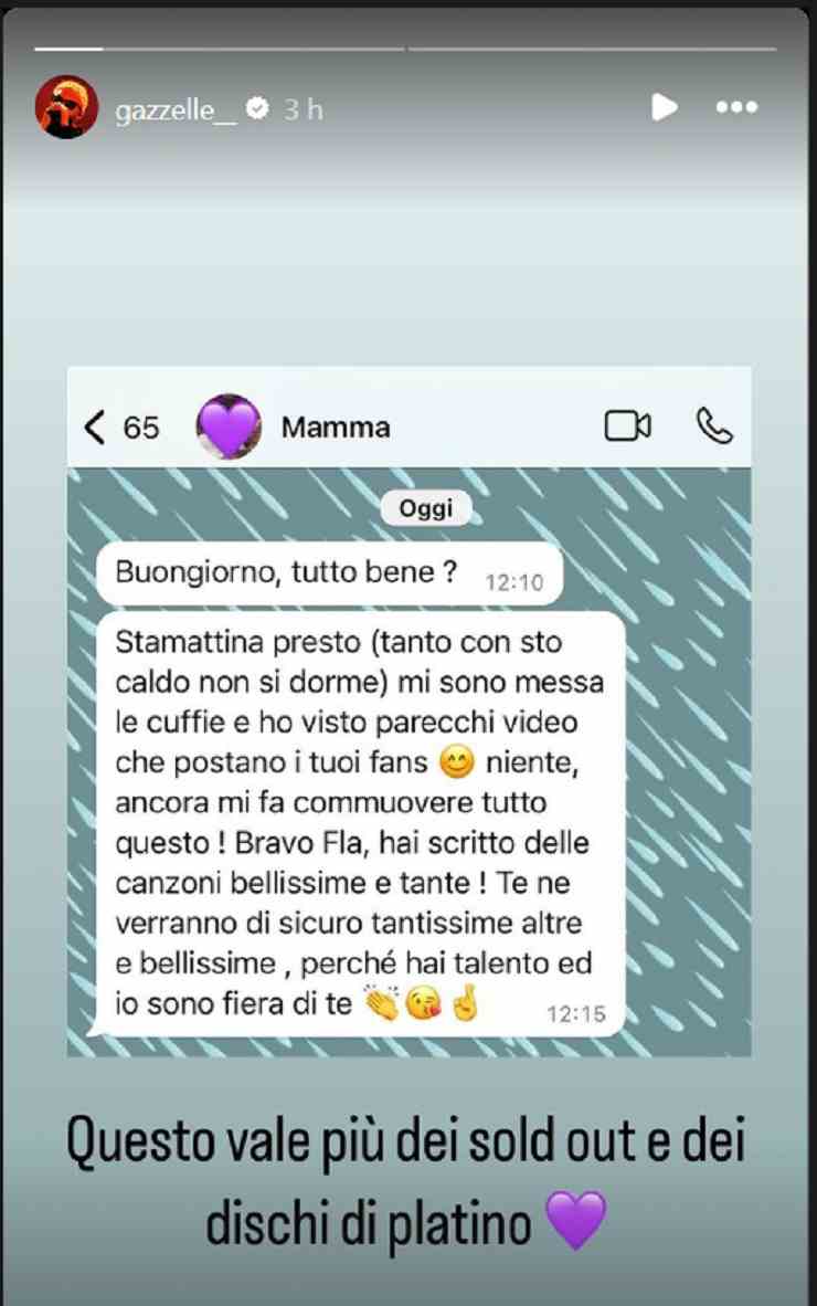 gazzelle dedica alla mamma